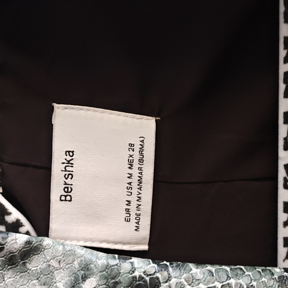 Bershka Snakeskin Leather Jacket - Black and White - Picture 6 of 8
